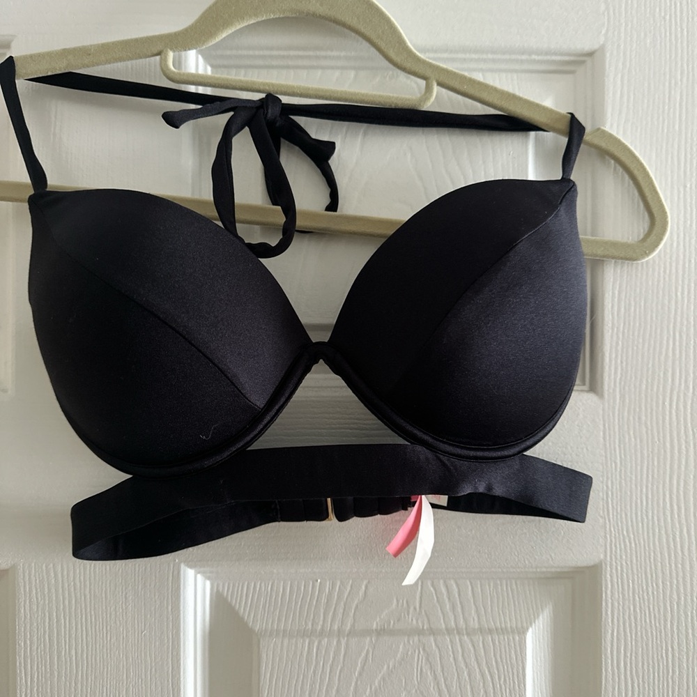 Victoria's Secret Black Padded Halter swim top